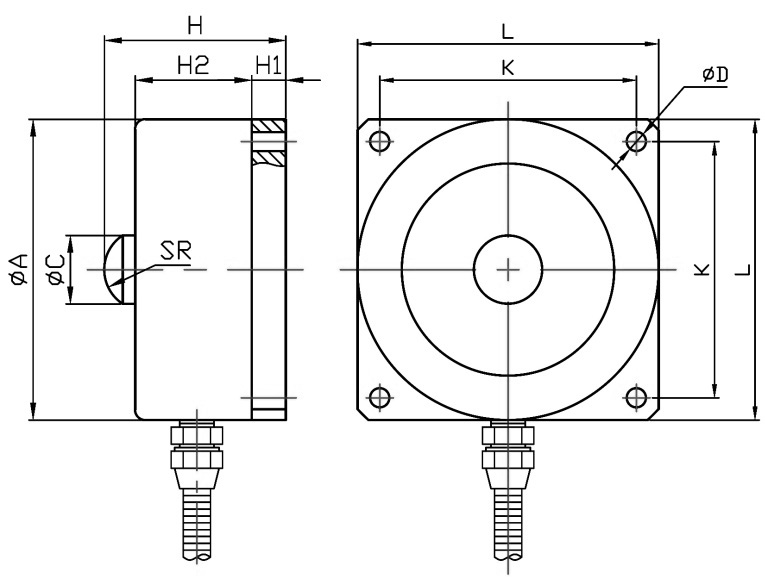 滄正壓力傳感器CAZF-Y72尺寸圖 滄正壓力傳感器CAZF-Y72尺寸圖