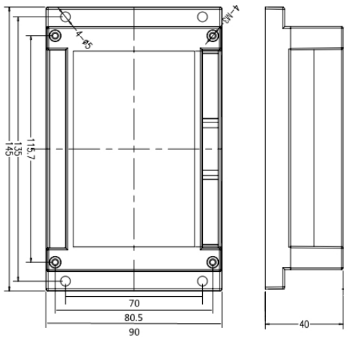CAZT-R8八通道數字變送器外形尺寸圖 CAZT-R8八通道數字變送器外形尺寸圖