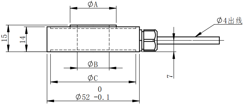 中空型壓力傳感器CAZF-Y52尺寸圖1 中空型壓力傳感器CAZF-Y52尺寸圖1