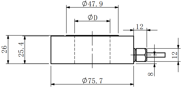 中空壓力傳感器CAZF-Y75.7外形尺寸圖1 中空壓力傳感器CAZF-Y75.7外形尺寸圖1