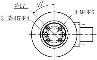 CAZF-3D46三維力傳感器外形尺寸圖3 CAZF-3D46三維力傳感器外形尺寸圖3